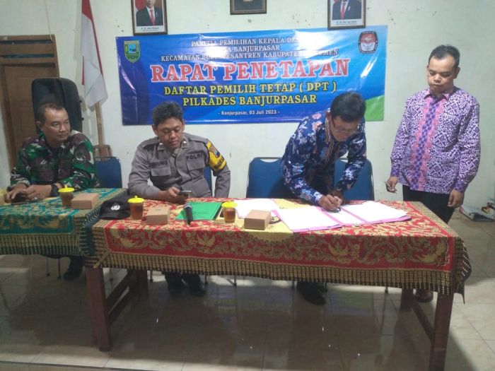 Penetapan DPT Pilkades Desa Banjurpasar Tahun 2023