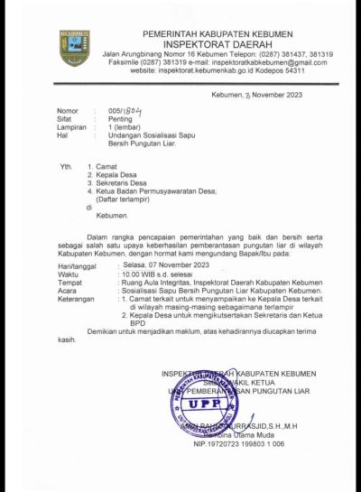 Agenda Surat undangan Hari ini 